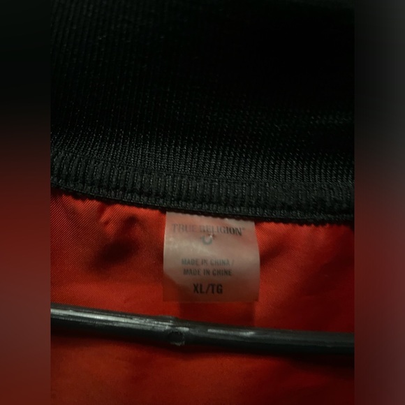 True Religion Embroidered Snake Design Reversible Bomber Jacket - Picture 9 of 15